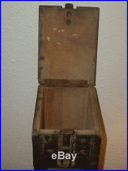 Rare caisse bois pour carton de cartouches Mauser 98K du soldat Allemand WW2