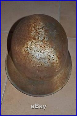 Rare casque allemand camouflé italie débarquement feldivision 1942