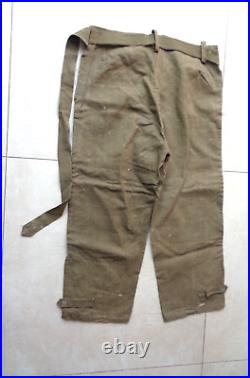 Rare pantalon-salopette mod. 35 de tankiste en toile lin, daté 1940. France. WW2