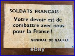 Rarissime Tract Expédition de Dakar 1940 Général de Gaulle Résistance WW2 Navy