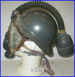 Rarissime casque ADRIAN de la Marine avec appareil de filtration, 2 ème guerre