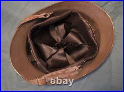 Restauré Casque kaki chasseur 1926 France WW2 39 45 + jugulaire intérieur cuir