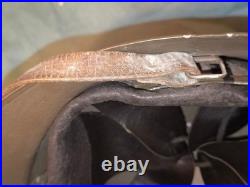 Restauré Casque kaki chasseur 1926 France WW2 39 45 + jugulaire intérieur cuir