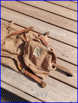 Sac à paquetage cavalerie toile cachou daté 1943 militaria WW2