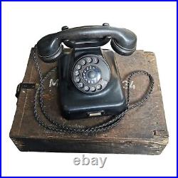 Superbe Telephone Allemand BAKÉLITE Noire Siemens 1930 WW2 German