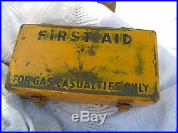 Superbe boite first aid for gas casualties only us ww2