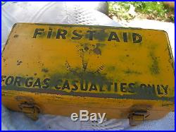 Superbe boite first aid for gas casualties only us ww2