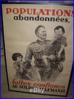 Très rare affiche Allemande occupation France Paris 1940 WW2