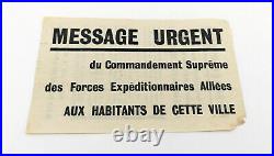 Tract alliées aux populations civiles WW2 débarquement bombardement 1939 1945
