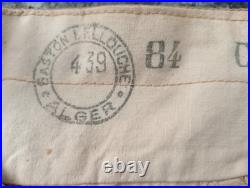 Tres Beau Pantalon-culotte Toile Kaki Troupes D'afrique Daté 1939 Taille 84 Ttbe
