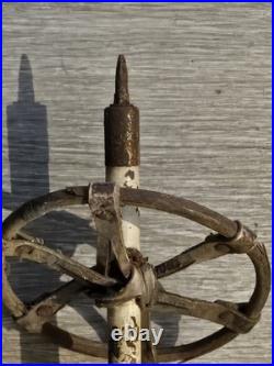 Très Rare paire de Bâtons de Skis allemand bois peinture Blanche WW2