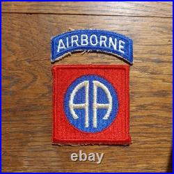 US WW2 Patch / insigne 82 nd AIRBORNE DIVISION ORIGINAL et d'époque porté