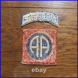 US WW2 Patch / insigne 82 nd AIRBORNE DIVISION ORIGINAL et d'époque porté