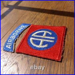 US WW2 Patch / insigne 82 nd AIRBORNE DIVISION ORIGINAL et d'époque porté
