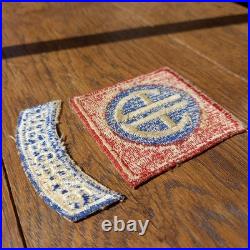 US WW2 Patch / insigne 82 nd AIRBORNE DIVISION ORIGINAL et d'époque porté