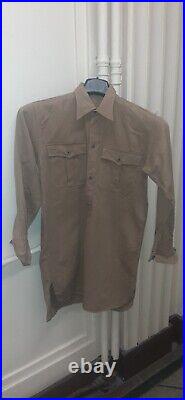 Veritable Chemise Brune Allemande Ww2 Normandie German Allemand