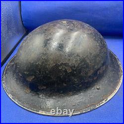 Véritable Seconde Guerre Mondiale WW2 Armée Britannique Combat Casque Avec