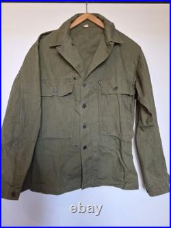 Veste HBT original US WW2 34R rabat anti-gaz jacket herringbone twill jeep Dodge