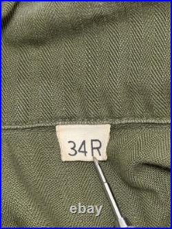Veste HBT original US WW2 34R rabat anti-gaz jacket herringbone twill jeep Dodge