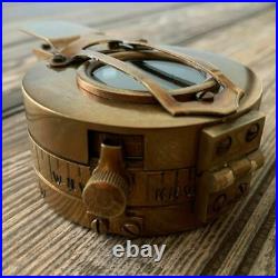 Vintage Solide Laiton Seconde Guerre Mondiale Militaire Poche Boussole Cadeau