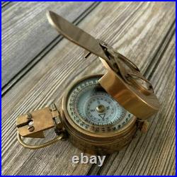 Vintage Solide Laiton Seconde Guerre Mondiale Militaire Poche Boussole Cadeau