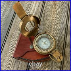 Vintage Solide Laiton Seconde Guerre Mondiale Militaire Poche Boussole Cadeau