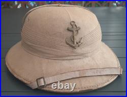 WW2 Bon Casque Colonial 1940 et Indochine toile liège tropical France ORIGINAL