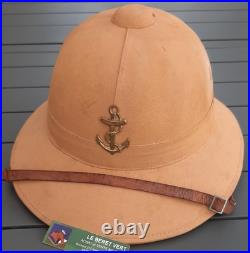 WW2 Bon Casque Colonial Mle 1931 toile liège réglementaire tropical ORIGINAL