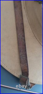 WW2 Bon Casque Colonial Mle 1931 toile liège réglementaire tropical ORIGINAL