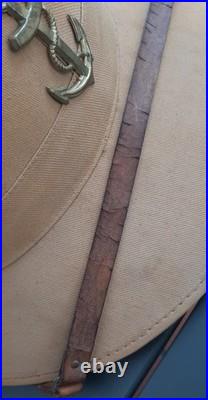 WW2 Bon Casque Colonial Mle 1931 toile liège réglementaire tropical ORIGINAL