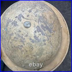 WW2 Britannique Feu Service Casque Original Complet Ensemble Domestique