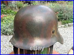 WW2 CASQUE ALLEMAND WH CAMOUFLAGE NORMANDIE-ARDENNES 44 stahlhelm helm helmet