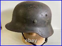 WW2 Casque Allemand Luftwaffe Numero serie et fabricant visible LW Helmet Casco