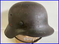 WW2 Casque Allemand Luftwaffe Numero serie et fabricant visible LW Helmet Casco