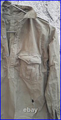 WW2 Chemise Troupe type modèle 1935 coton col à restaurer ORIGINAL Uniforme