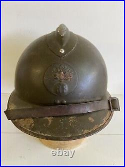 WW2 Français Casque Adrian Nominatif Lieutenant SCHNEIDER Infanterie Modèle 26