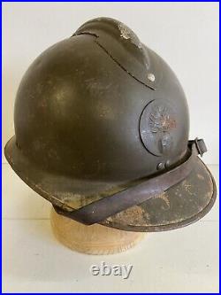 WW2 Français Casque Adrian Nominatif Lieutenant SCHNEIDER Infanterie Modèle 26