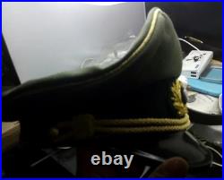 WW2 German General Embroidered Gabardine Visor Cap REPRODUCTION