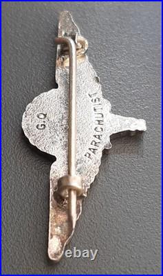 WW2 Insigne G. Q. PARACHUTIST vétéran SAS 1° Compagnie Parachutiste Air ORIGINAL