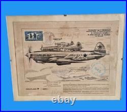 WW2 Lithographie aviation Normandie-Niémen signée H. Sainton & pilotes Yak
