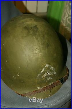 WW2 WWII US M1 HELMET US Casque Schlueter Maker Sergent rank on shell and liner