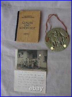 Ww2 Allemagne Lot Annuaire Médaille Lettre Correspondance Etre Une Bonne Femme