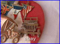 Ww2 Alliés Décoration 5 Broche Fl 83830 Drapeau Allié 3 Jeep Willys Libération