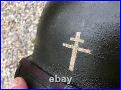 Ww2 Beau Casque Us Armee De Libération Croix De Loraine Photos En Sus Rajoutées