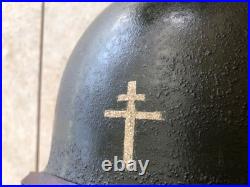 Ww2 Beau Casque Us Armee De Libération Croix De Loraine Photos En Sus Rajoutées