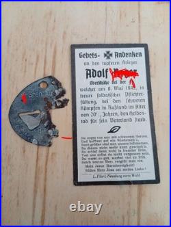 Ww2 Superbe lot elite allemand certificat combat de l'Est+ plaque