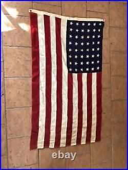 Ww2 Us Army Gi Drapeau Americain USA 140 X85cm Flag 48 Etoiles Materiel Original