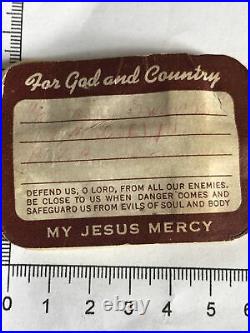 Ww2 Us Army Soldier's Pocket Prayer Shrine + Virgin Mary Medal