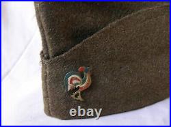 Ww2/prewar France Calot Bonnet De Police M18 De Libération Avec Broche Coq Bbr Ww2/prewar France Calot Bonnet De Police M18 De Libération Avec Broche Coq Bbr